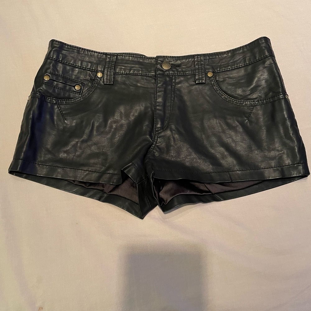 Free People faux leather shorts size 4. Great condition